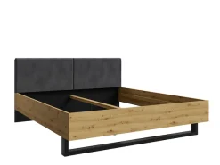 OTTO home Polsterbett »PEERY Bettgestell 160x200 mit gepolstertem Kopfteil, ohne Bettkasten« ohne Lattenrost und Bettkasten, Kufengestell