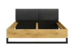 OTTO home Polsterbett »PEERY Bettgestell 160x200 mit gepolstertem Kopfteil, ohne Bettkasten« ohne Lattenrost und Bettkasten, Kufengestell