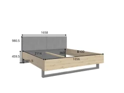 OTTO home Polsterbett »PEERY Bettgestell 160x200 mit gepolstertem Kopfteil, ohne Bettkasten« ohne Lattenrost und Bettkasten, Kufengestell