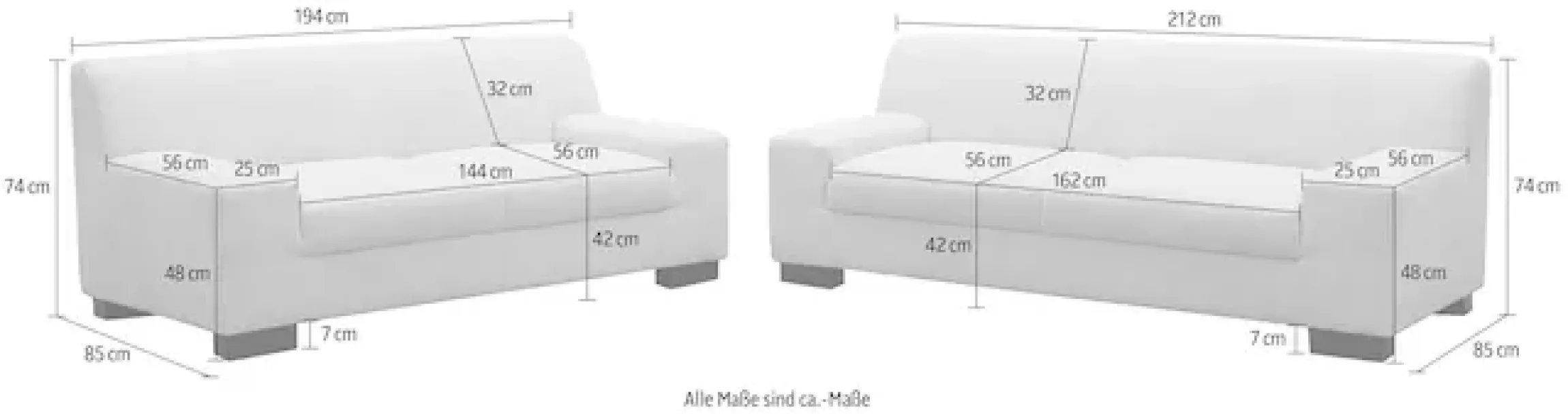 OTTO home Polstergarnitur »Faxxe aus 2-Sitzer und 3-Sitzer« Set, 2 tlg. aus pflegeleichtem, weichem Bezugsstoff