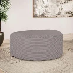 OTTO home Polsterhocker »ADELLA passed zur Serie, Maße B/T/H: 92/69/43 cm« Hocker mit Wellenunterfederung, runde Form, auch in Cord