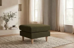 OTTO home Polsterhocker »Arellano, Breite 63 cm« klassisches Design, mit Massivholzfüßen, Webstoff fein, Chenille