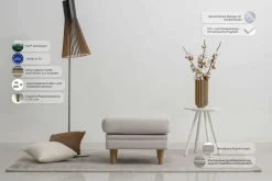 OTTO home Polsterhocker »Arellano, Breite 63 cm« klassisches Design, mit Massivholzfüßen, Webstoff fein, Chenille