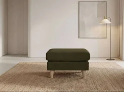 OTTO home Polsterhocker »Arellano, Breite 63 cm« klassisches Design, mit Massivholzfüßen, Webstoff fein, Chenille