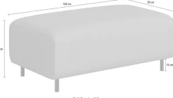 OTTO home Polsterhocker »ARROS groß mit Wellenunterfederung, Maße B/T/H: 120/70/46 cm« passend zur Serie, in hochwertiger Verarbeitung