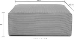 OTTO home Polsterhocker »Clayton Breite 96 cm« in einem trendigen Cord-Bezug