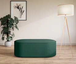 OTTO home Polsterhocker »EIVIND Sitzhocker, Maße: B/T/H: 142/70/48 cm« auch in Bouclé und Feincord, mit Wellenunterfederung