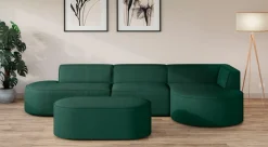 OTTO home Polsterhocker »EIVIND Sitzhocker, Maße: B/T/H: 142/70/48 cm« auch in Bouclé und Feincord, mit Wellenunterfederung