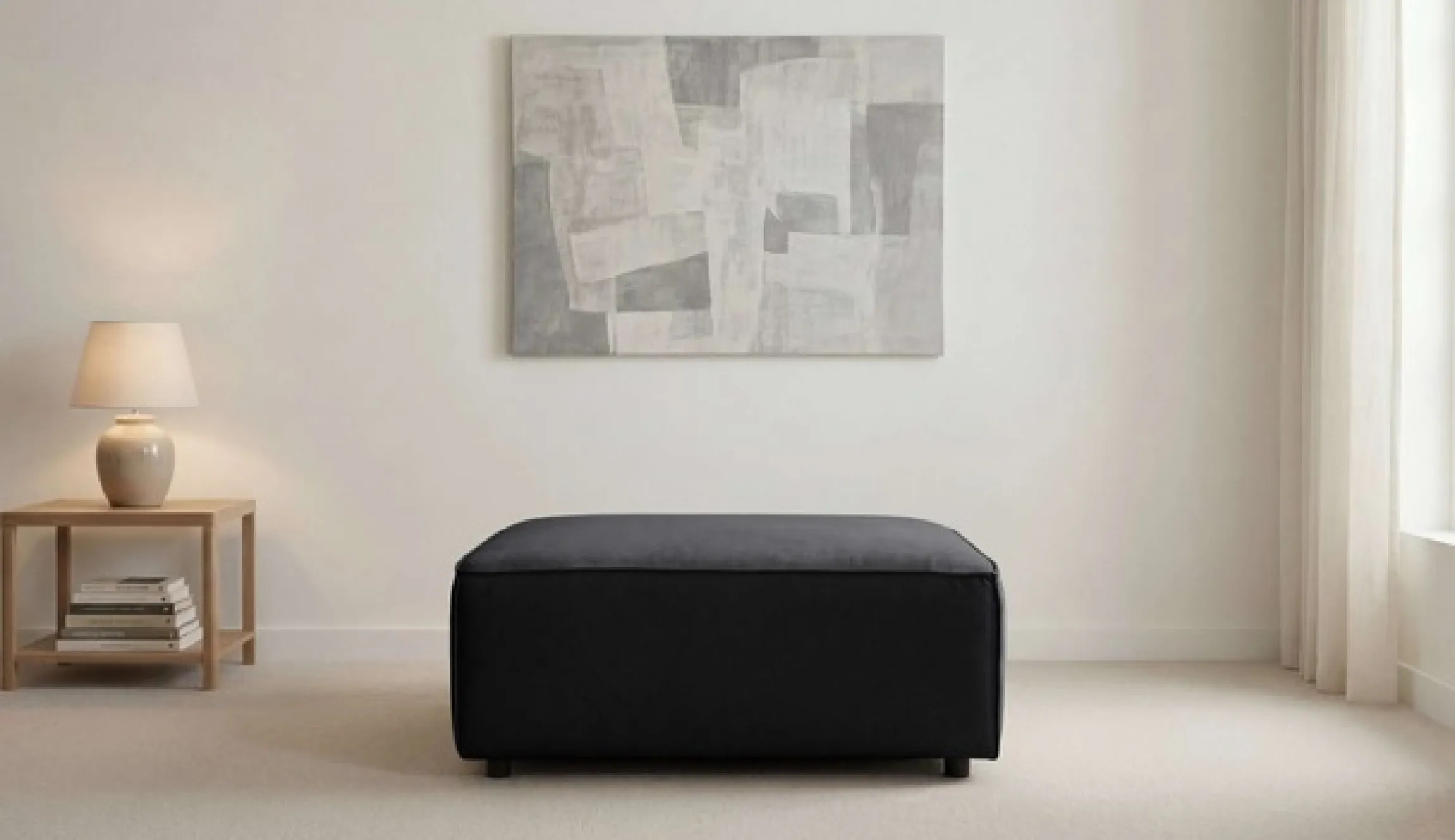 OTTO home Polsterhocker »Jorrena, extra weicher Chenille-Stoff« Praktische Ergänzung, 105x105 cm, mit Wellenunterfederung