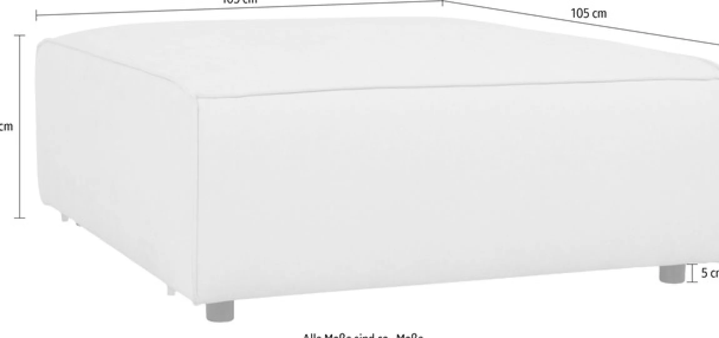 OTTO home Polsterhocker »Jorrena, extra weicher Chenille-Stoff« Praktische Ergänzung, 105x105 cm, mit Wellenunterfederung