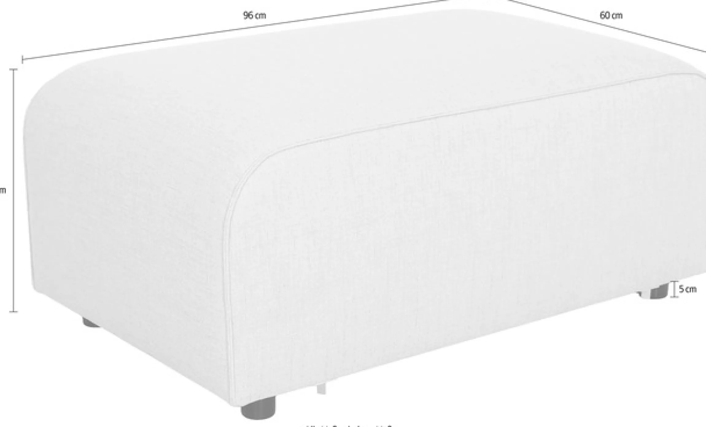 OTTO home Polsterhocker »Naddine« 60x96 cm, Strukturstoff mit Mélange-Effekt, mit Wellenunterfederung