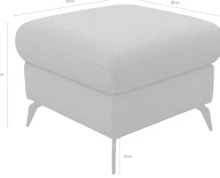 OTTO home Polsterhocker »Rochelle« 1 Stk. tlg. moderne 15 cm Metallfüße