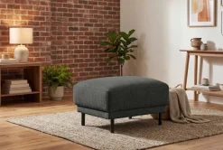 OTTO home Polsterhocker »Sveeva, 73x57 cm, schwarze Metallfüße« langlebiger Webstoff, viele Farben zur Auswahl