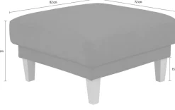 OTTO home Polsterhocker »TRIPLO passend zur Serie, Maße B/T/H: 82/72/46 cm« mit Wellenunterfederung, in hochwertiger Verarbeitung