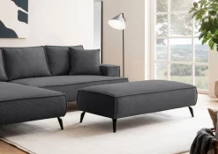 OTTO home Polsterhocker »TVINNU Cord« zur Serie TVINNU, gemütlicher Sitzkomfort, rechteckig, schwarze Füße