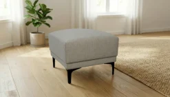 OTTO home Polsterhocker »Xander« 1 Stk. tlg. Breite 58 cm, Soft-Touch Chenille, schwarze Metallfüße