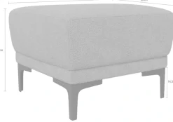 OTTO home Polsterhocker »Xander« 1 Stk. tlg. Breite 58 cm, Soft-Touch Chenille, schwarze Metallfüße