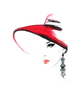 OTTO home Poster »Frau mit Hut und Ohrring« Bilder von Frauen | Fashion | Frau | Magazincover | Mode | Modebilder 1 Stk. tlg. HD Premium Druck