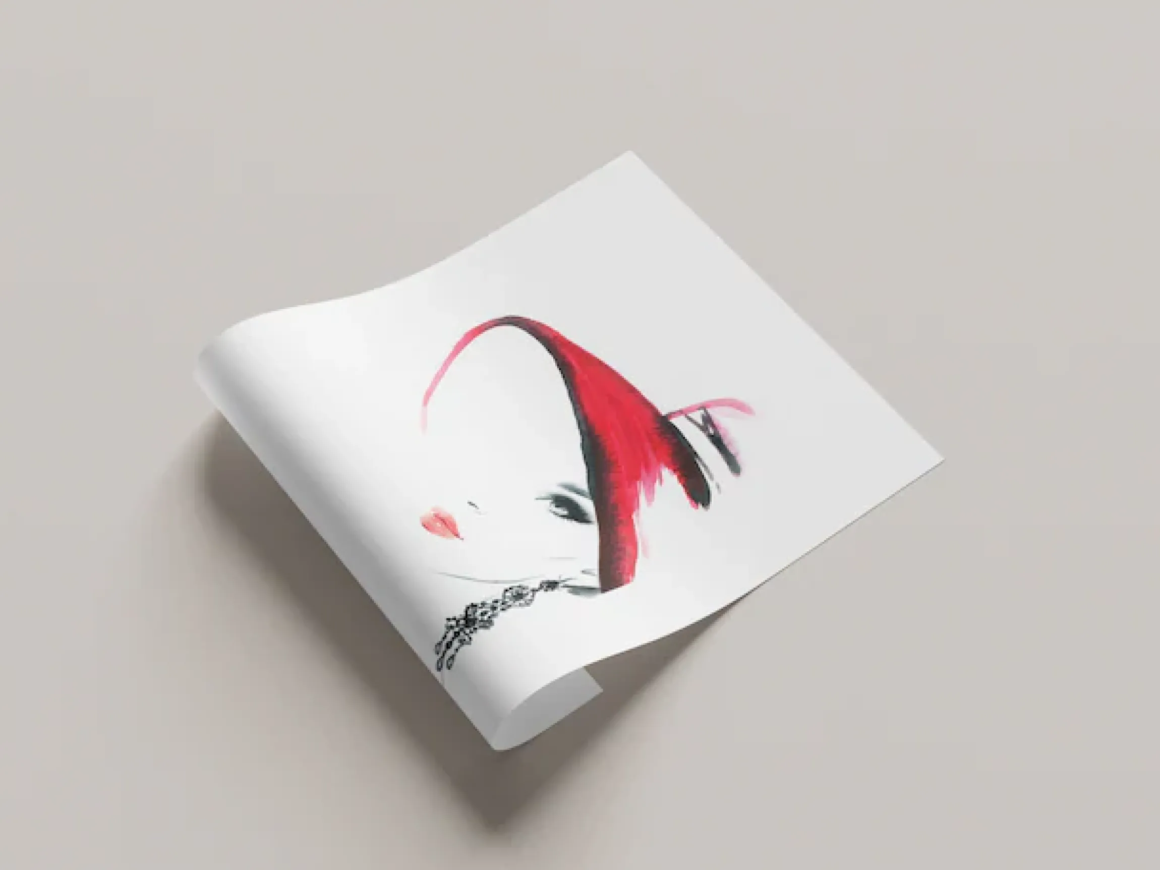 OTTO home Poster »Frau mit Hut und Ohrring« Bilder von Frauen | Fashion | Frau | Magazincover | Mode | Modebilder 1 Stk. tlg. HD Premium Druck