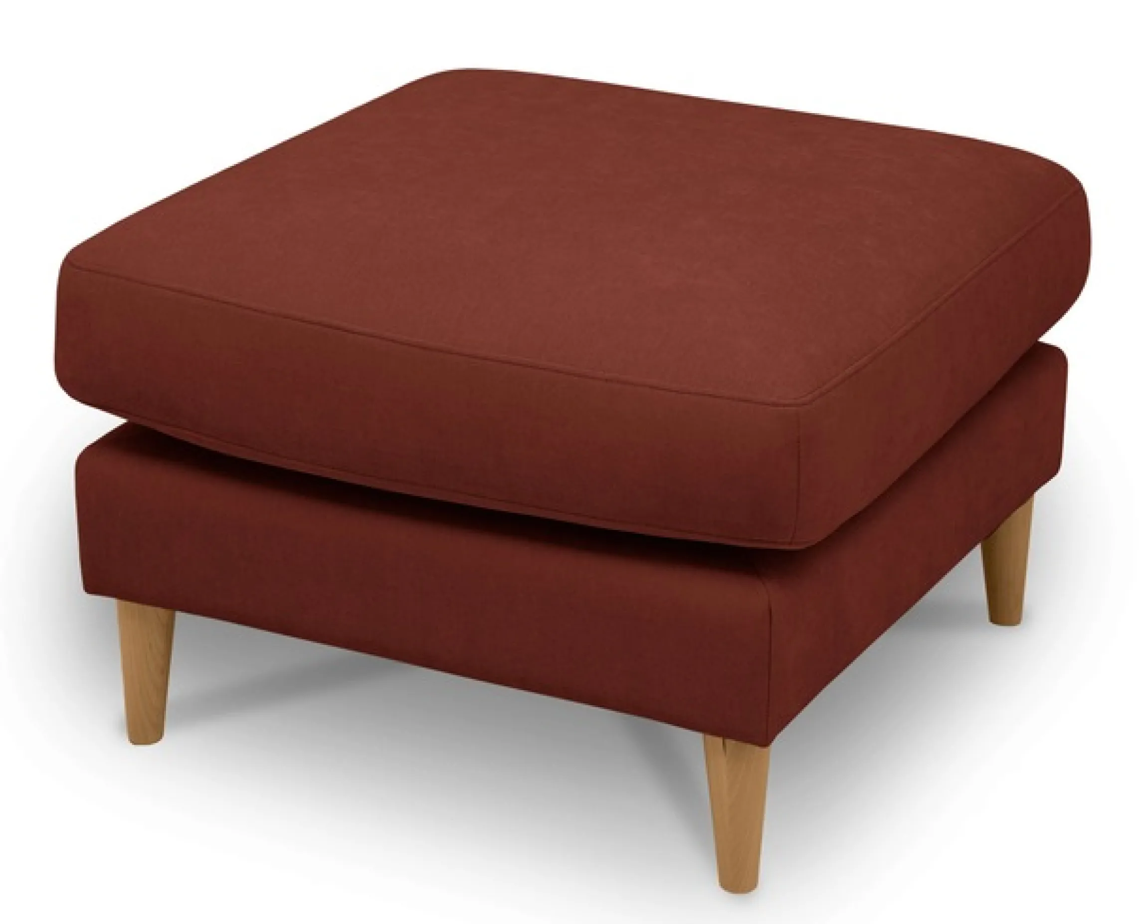 OTTO home Pouf »Finnian« Polsterhocker 70x70 cm, Chenille, Massivholzfüße