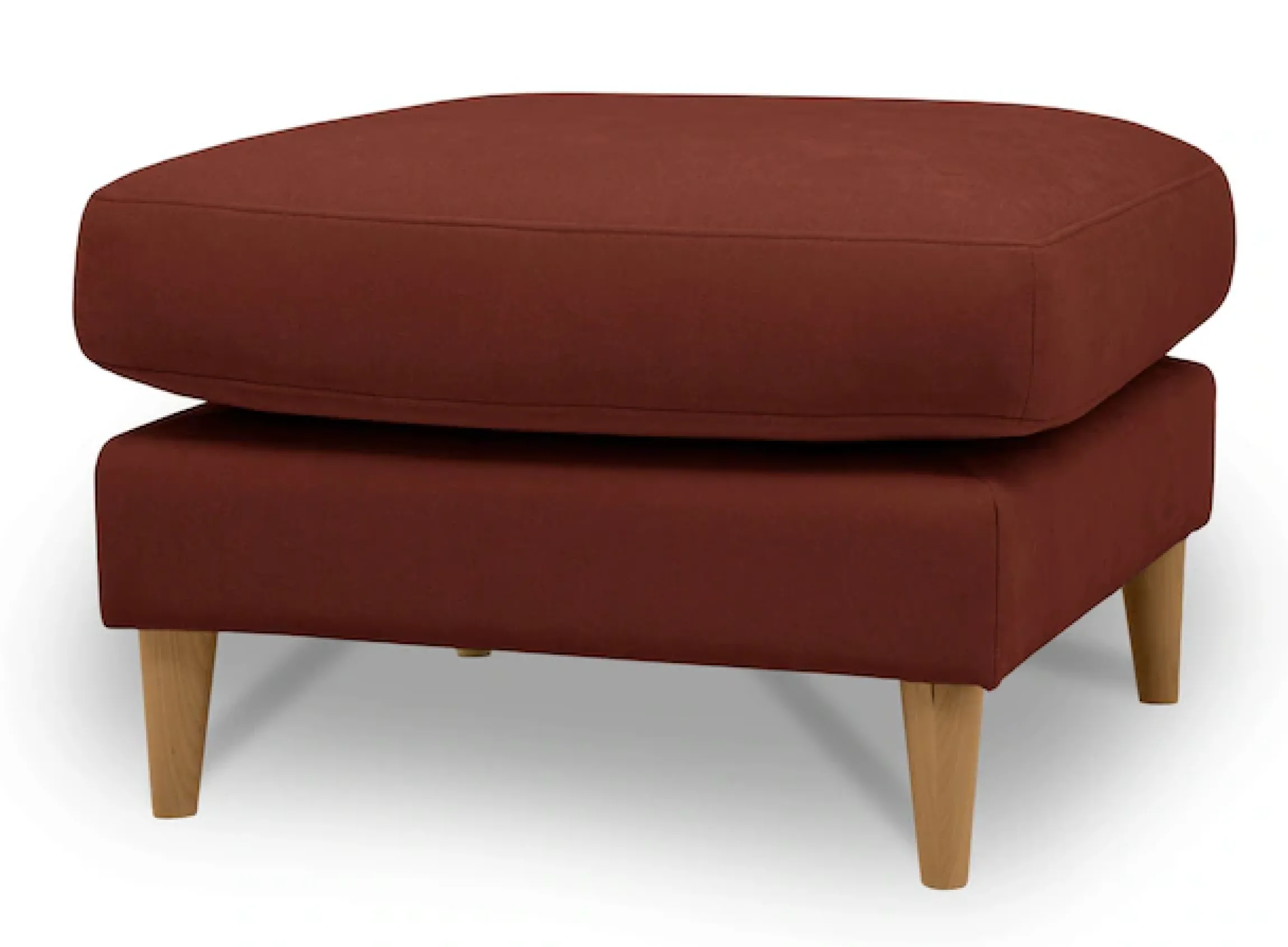 OTTO home Pouf »Finnian« Polsterhocker 70x70 cm, Chenille, Massivholzfüße