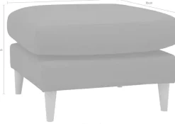 OTTO home Pouf »Finnian« Polsterhocker 70x70 cm, Chenille, Massivholzfüße
