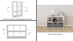 OTTO home Raumteilerregal »IZOLA, Raumteiler, Aktenregal, Würfelregal,« mit 6 Fächern, quer und hochkant stellbar, (B/T/H) 76x37x110 cm