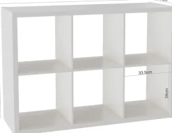 OTTO home Raumteilerregal »IZOLA, Raumteiler, Aktenregal, Würfelregal,« mit 6 Fächern, quer und hochkant stellbar, (B/T/H) 76x37x110 cm