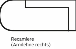 OTTO home Recamiere »Trondheim« freistehend, mit Federkern, Knopfheftung im Rücken