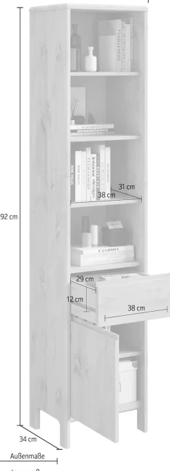 OTTO home Regal »Luven« zertifiziertes Massivholz, Breite 44 cm