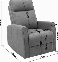 OTTO home Relaxsessel »KAYLI mit Schaukel-, Dreh und Liegefunktion, Webstoff, Federkern« Lesesessel, TV-Sessel mit Reclinerfunktion, 360° drehbar