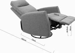 OTTO home Relaxsessel »KAYLI mit Schaukel-, Dreh und Liegefunktion, Webstoff, Federkern« Lesesessel, TV-Sessel mit Reclinerfunktion, 360° drehbar