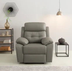 OTTO home Relaxsessel »Lannilis mit Liegefunktion, Fernsehsessel« mit manueller und elektrischer Relaxfunktion, hellgrau