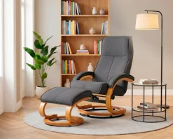 OTTO home Relaxsessel »mit Hocker PARIS Webstoff - OTTO. Verlässliche Qualität.« bestehend aus Sessel und Hocker, 2 Stk. tlg. Relaxfunktion, Dreh- und Kippfunktion, Unser Dauertiefpreis