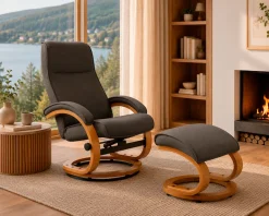 OTTO home Relaxsessel »mit Hocker PARIS Webstoff - OTTO. Verlässliche Qualität.« bestehend aus Sessel und Hocker, 2 Stk. tlg. Relaxfunktion, Dreh- und Kippfunktion, Unser Dauertiefpreis