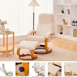 OTTO home Relaxsessel »mit Hocker PARIS Webstoff - OTTO. Verlässliche Qualität.« bestehend aus Sessel und Hocker, 2 Stk. tlg. Relaxfunktion, Dreh- und Kippfunktion, Unser Dauertiefpreis