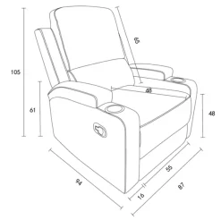 OTTO home Relaxsessel »NAPORI Microfaser, Kinosessel, Multimedia-Sessel« TV-Sessel mit manueller u elektrischer Relaxfunktion u. Getränkehalter