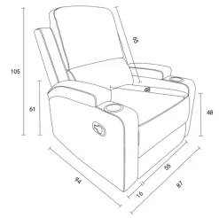 OTTO home Relaxsessel »NAPORI Struktur, Kinosessel, Multimedia-Sessel« TV-Sessel mit manueller u elektrischer Relaxfunktion u. Getränkehalter