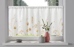 OTTO home Scheibengardine »Rikkert« Stangendurchzug 1 Stk. tlg. Lichtschutz, Leinen-Optik mit Naturmotiv, verschiedene Größen