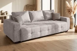 OTTO home Schlafsofa »Bella B: 241 cm, Liegefl. 142x194 cm mit Bettkasten & Zierkissen« Schlafcouch mit Gästebett, 2 Zierkissen inklusive, frei stellbar