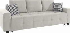 OTTO home Schlafsofa »Bella B: 241 cm, Liegefl. 142x194 cm mit Bettkasten & Zierkissen« Schlafcouch mit Gästebett, 2 Zierkissen inklusive, frei stellbar