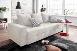 OTTO home Schlafsofa »Bella B: 241 cm, Liegefl. 142x194 cm mit Bettkasten & Zierkissen« Schlafcouch mit Gästebett, 2 Zierkissen inklusive, frei stellbar