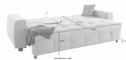 OTTO home Schlafsofa »Bella B: 241 cm, Liegefl. 142x194 cm mit Bettkasten & Zierkissen« Schlafcouch mit Gästebett, 2 Zierkissen inklusive, frei stellbar