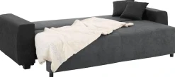 OTTO home Schlafsofa »Bella, B: 241 cm, Liegefl. 142x194 cm« Schlaffunktion, Bettkasten & 2 Zierkissen, Federkern