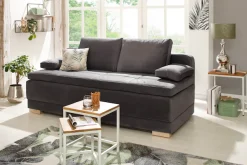 OTTO home Schlafsofa »Berlin, B: 202 cm, Liegefl. 158x200 cm, Boxspring-Dauerschlafsofa« Schlaffunktion, Bettkasten & 2 Zierkissen, Gästebett