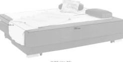 OTTO home Schlafsofa »Berlin, B: 202 cm, Liegefl. 158x200 cm, Boxspring-Dauerschlafsofa« Schlaffunktion, Bettkasten & 2 Zierkissen, Gästebett
