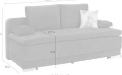 OTTO home Schlafsofa »Berlin, B: 202 cm, Liegefl. 158x200 cm, Boxspring-Dauerschlafsofa« Schlaffunktion, Bettkasten & 2 Zierkissen, Gästebett