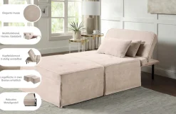 OTTO home Schlafsofa »Finn, Schlafsessel, Schlafhocker, Multifunktional« wandelbar, inkl. Kissen, 2 Größen, Trendbezüge Cord und Strukturstoff