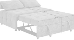 OTTO home Schlafsofa »Kuno, B:140cm, Gästebett, Multifunktional« 2-Sitzer, mit 2-fach Sitztiefenverstellung, Liegefläche 135x195cm