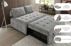 OTTO home Schlafsofa »Kuno, B:140cm, Gästebett, Multifunktional« 2-Sitzer, mit 2-fach Sitztiefenverstellung, Liegefläche 135x195cm